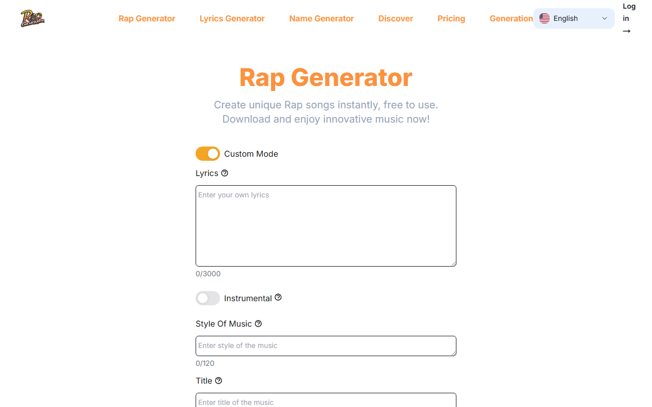RapGenerator screenshot