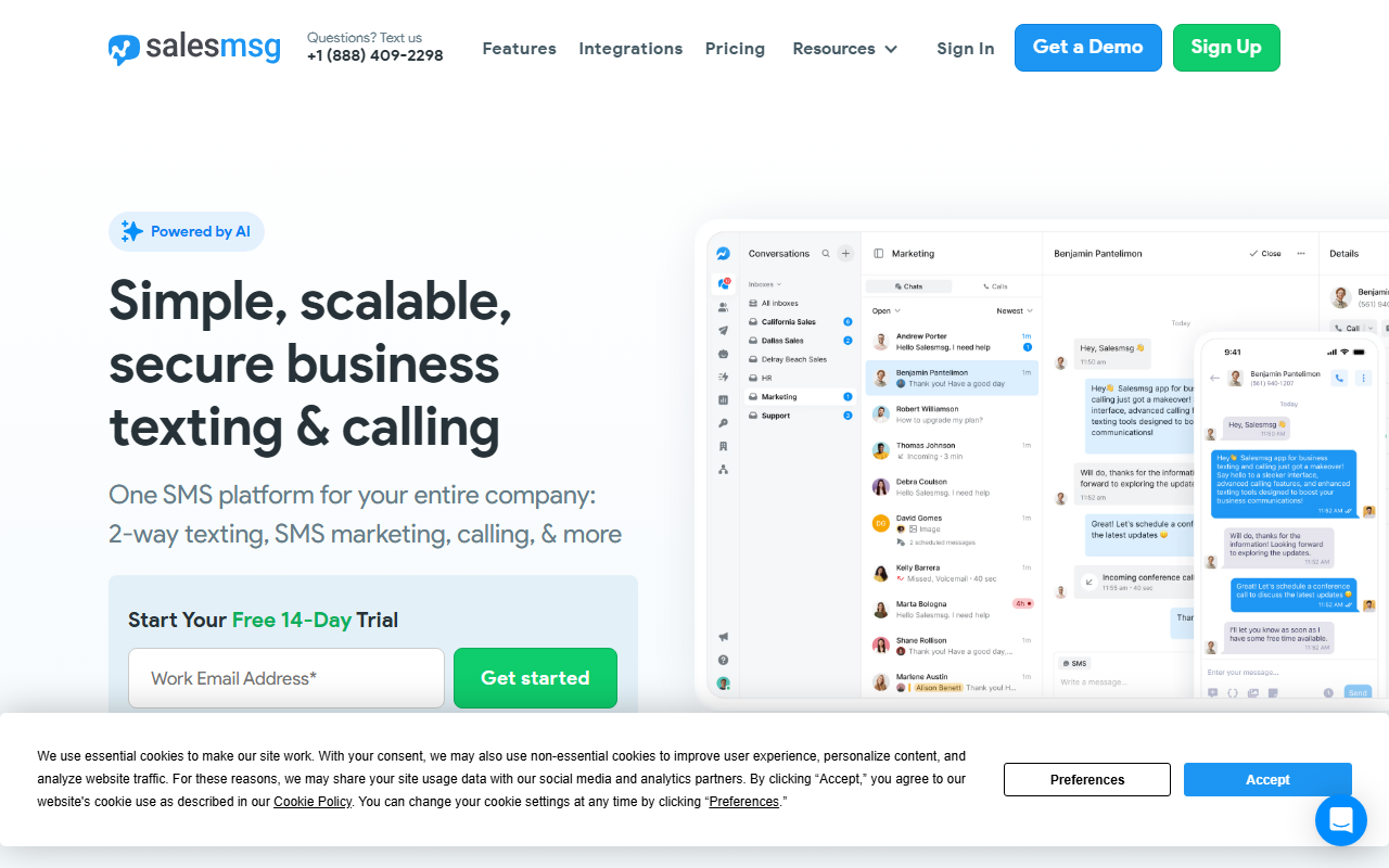Salesmsg screenshot