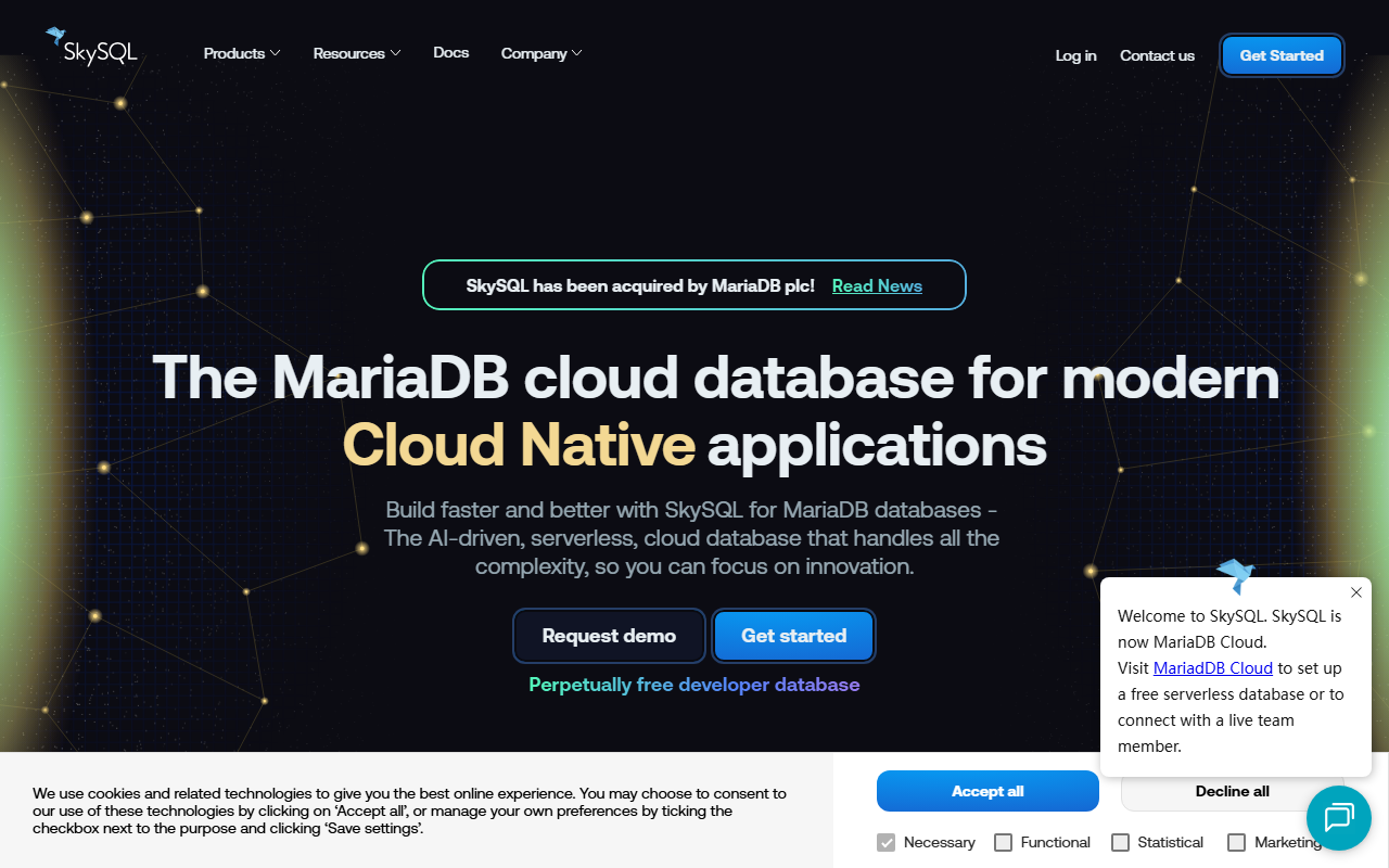 SkySQL screenshot