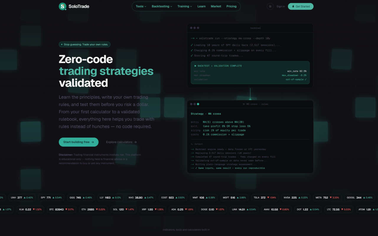 SoloTrade screenshot