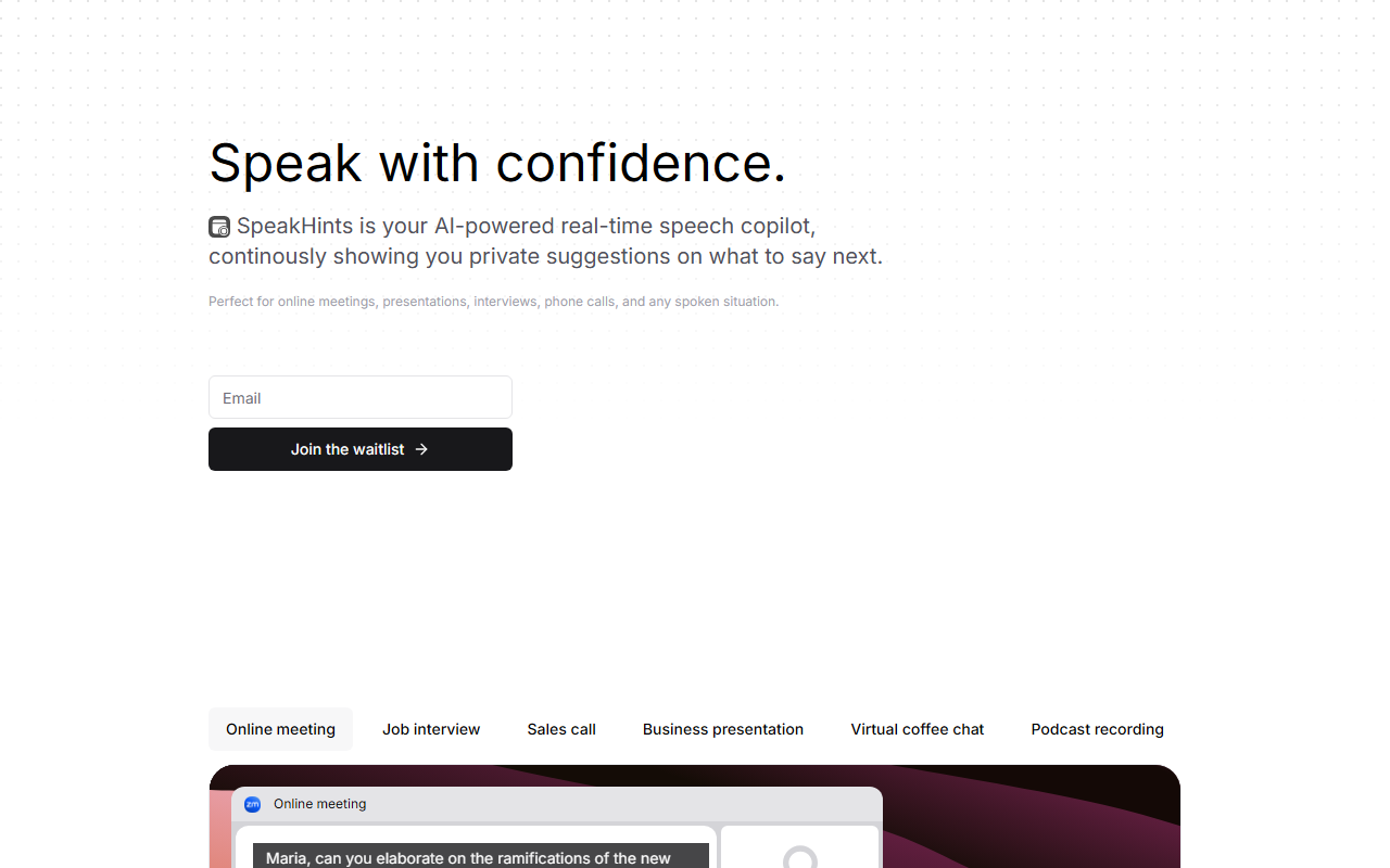 SpeakHints screenshot