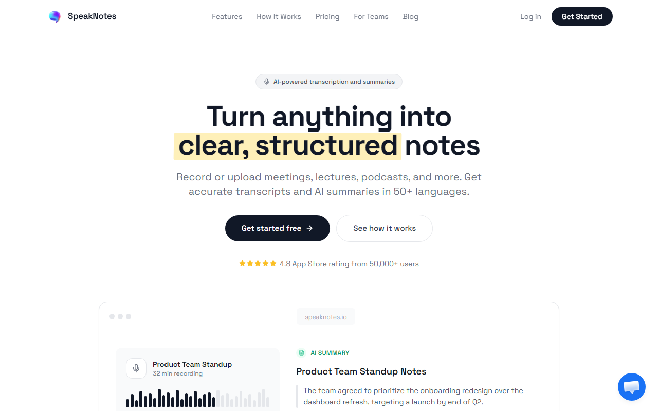 SpeakNotes screenshot