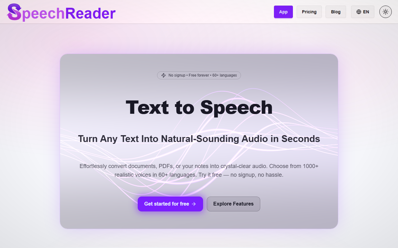 SpeechReader screenshot