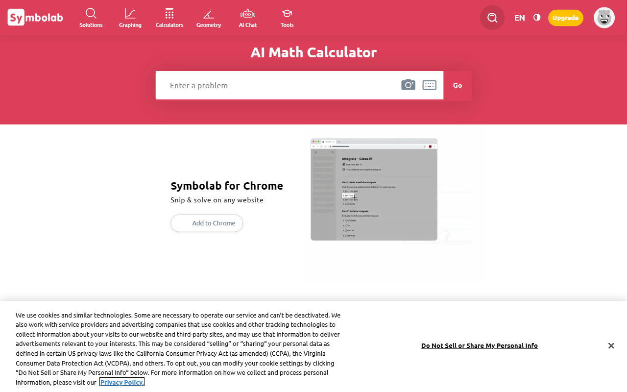 Symbolab screenshot
