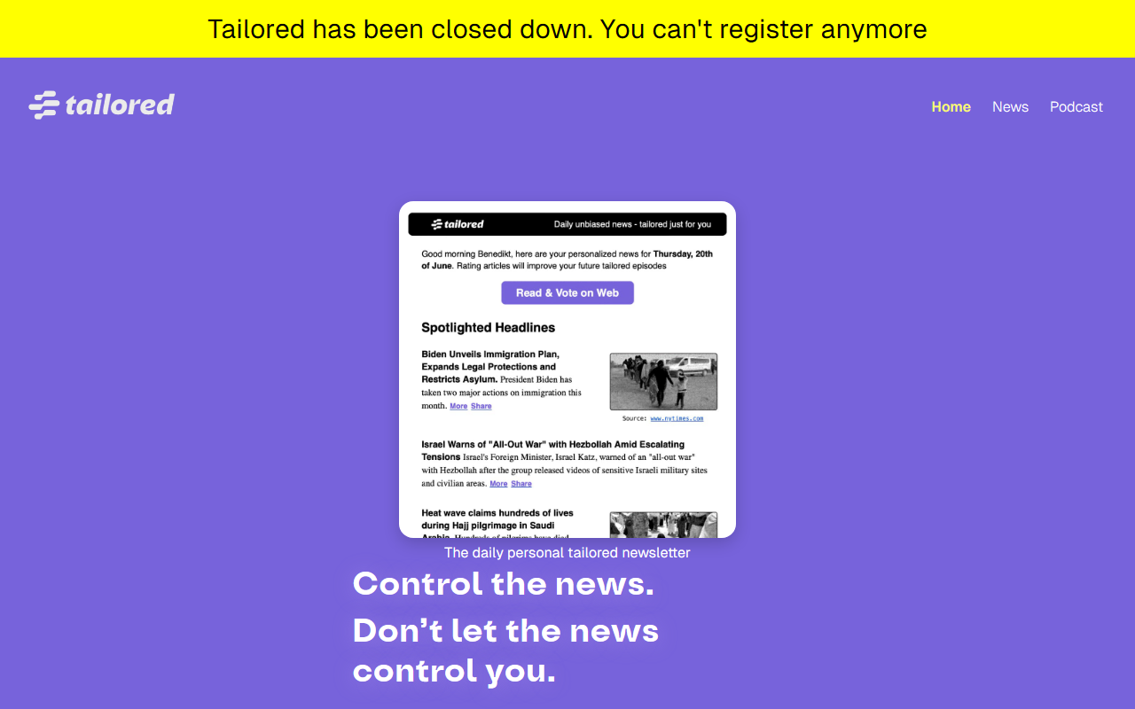 TailoredPod screenshot