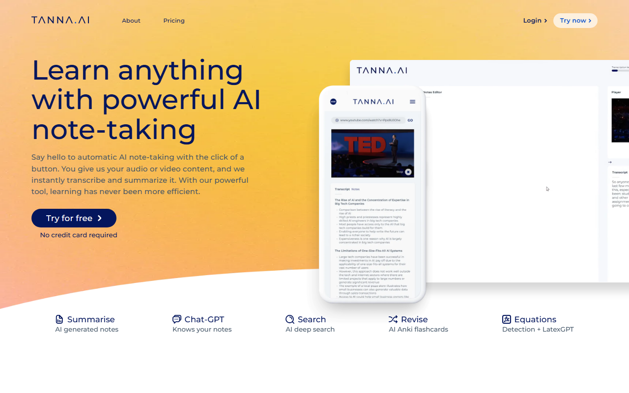 Tanna AI screenshot