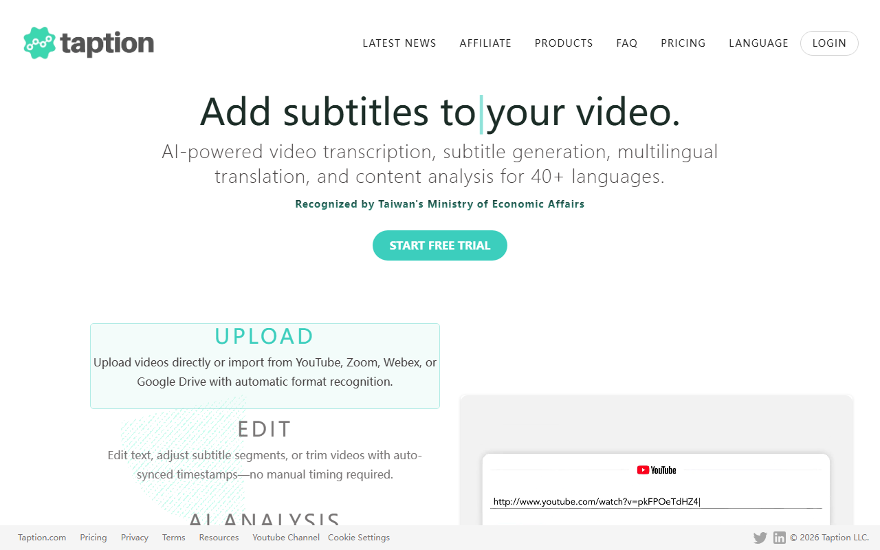 Taption screenshot
