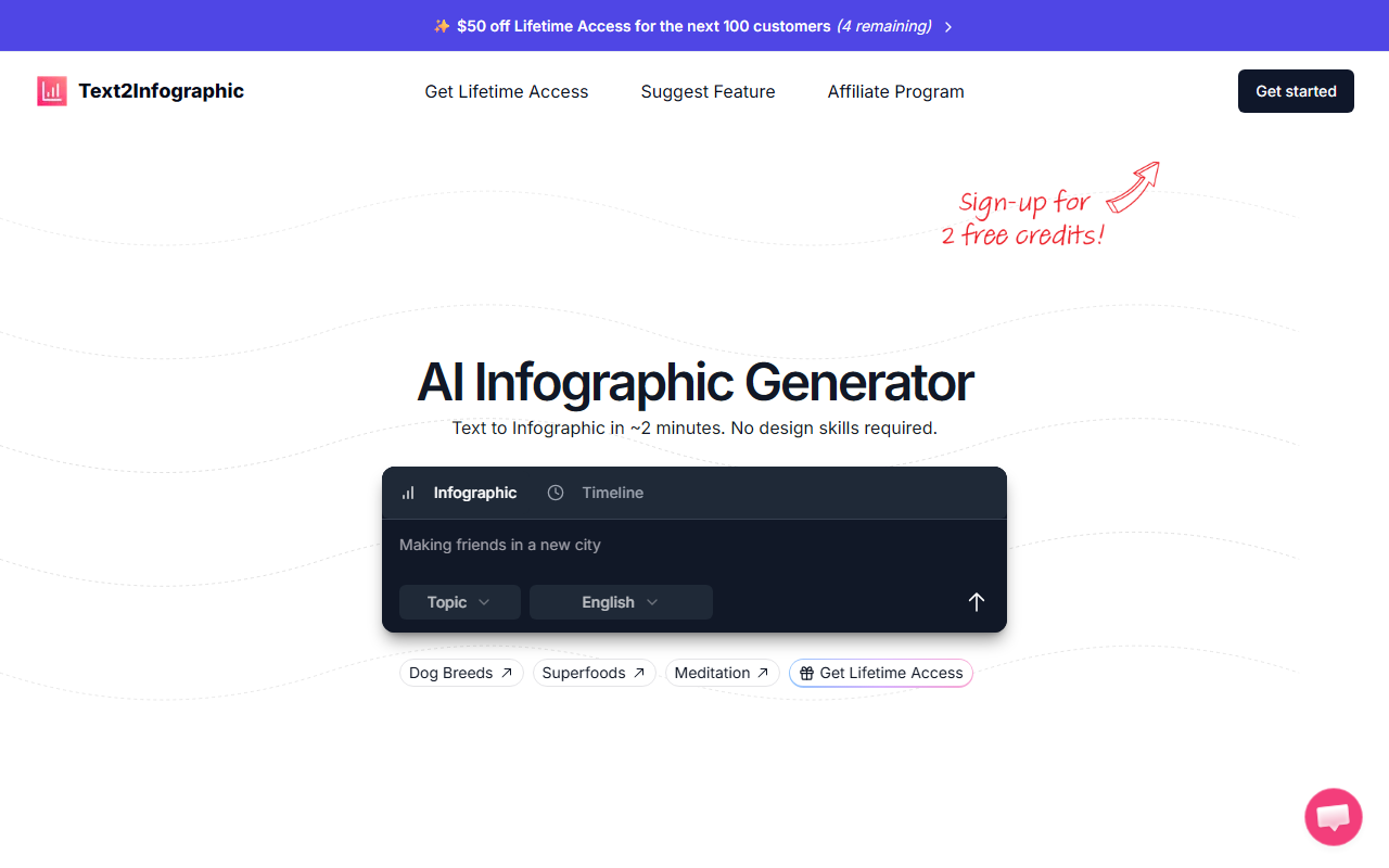 Text2Infographic screenshot