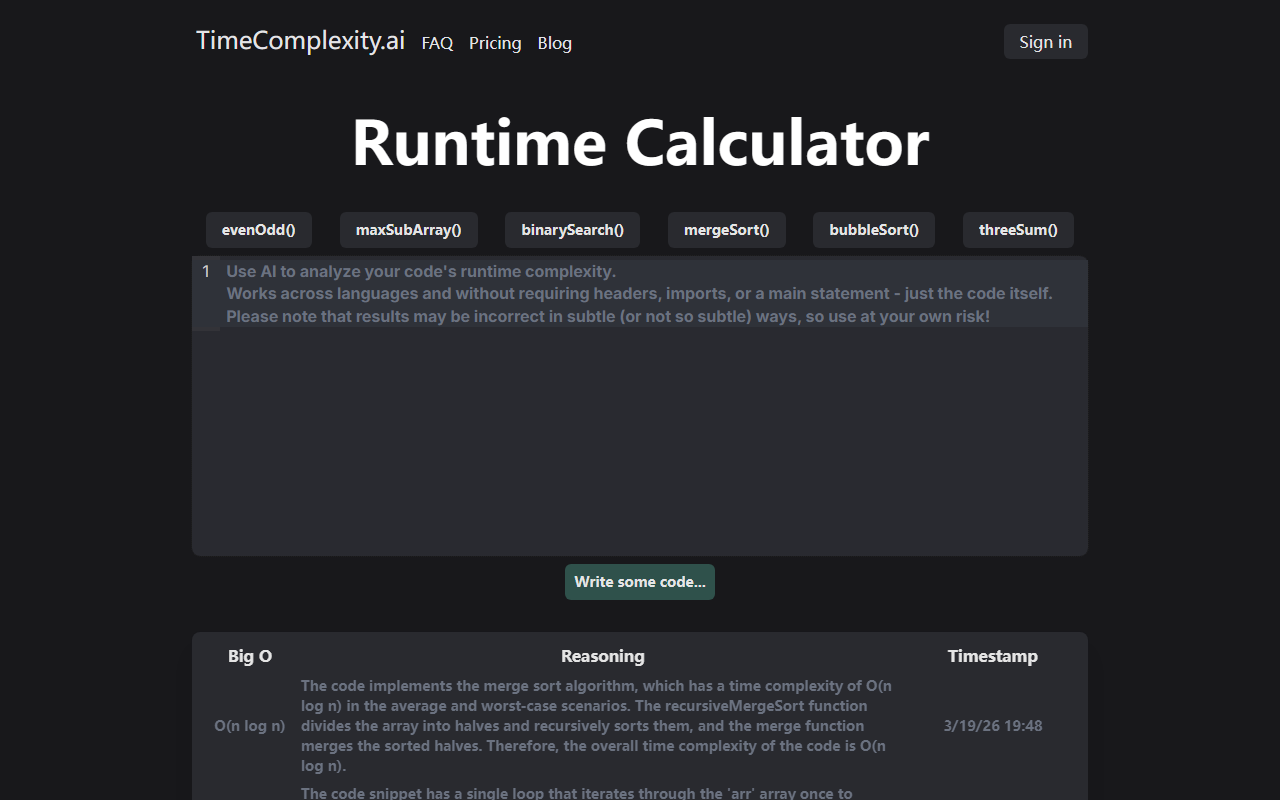 TimeComplexity.ai screenshot
