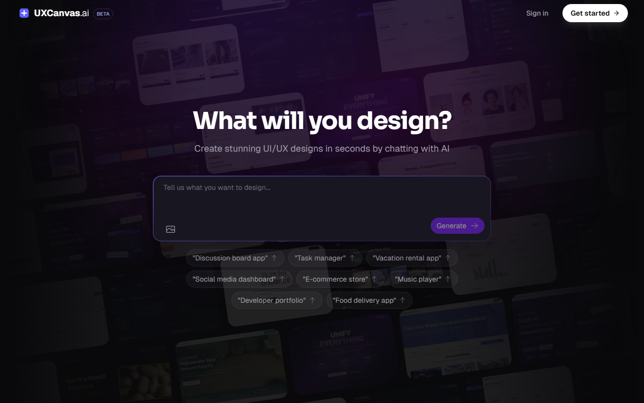 UXCanvas.ai screenshot