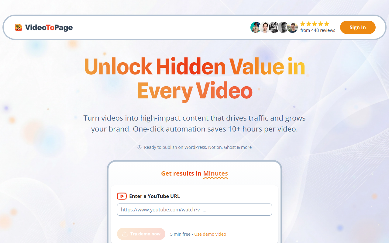 VideoToPage screenshot