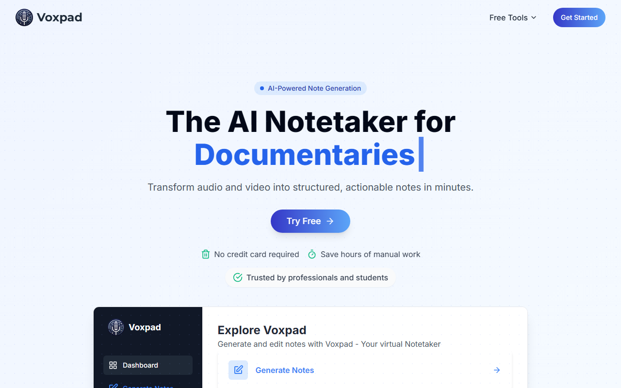 Voxpad screenshot