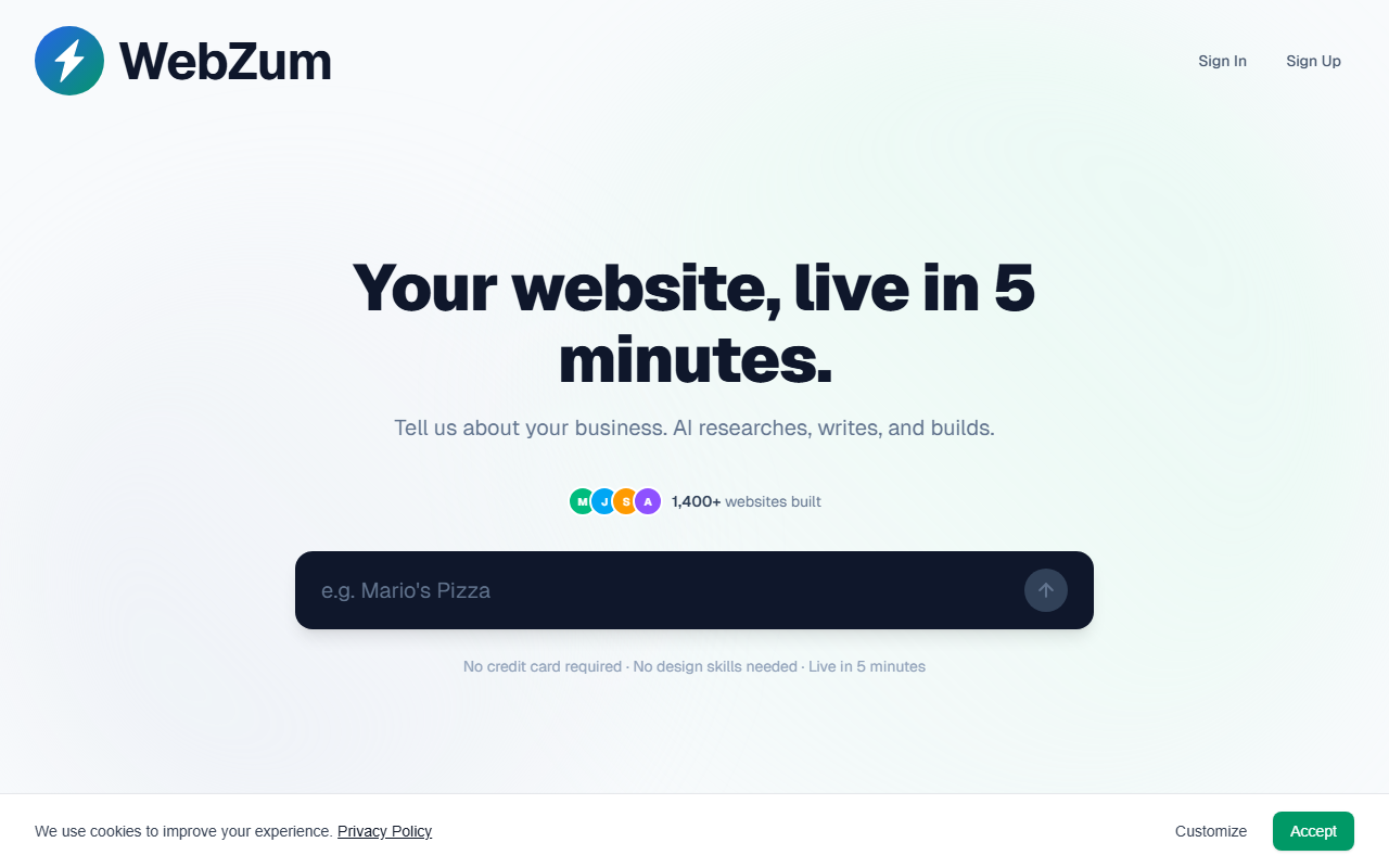 WebZum screenshot