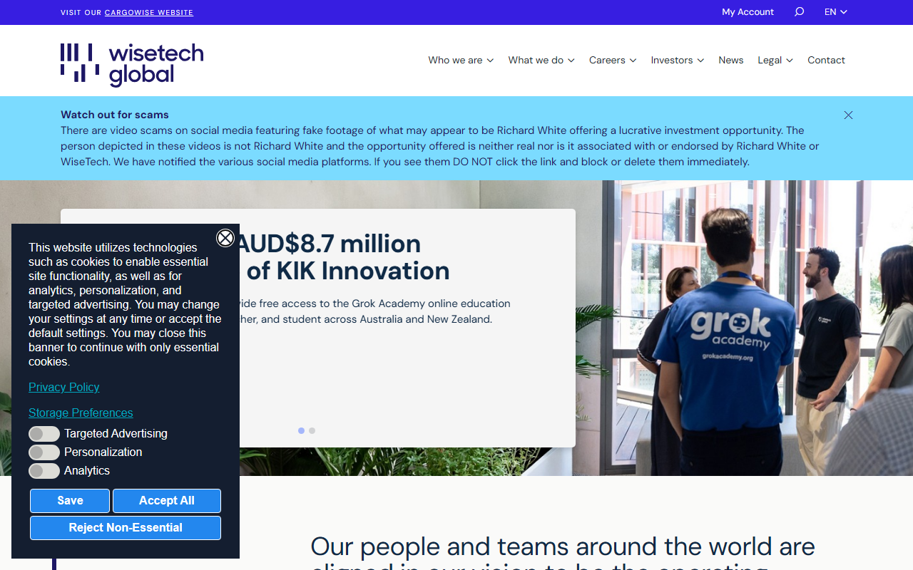 WiseTech Global screenshot