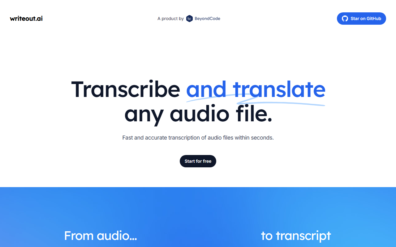 Writeout.ai screenshot