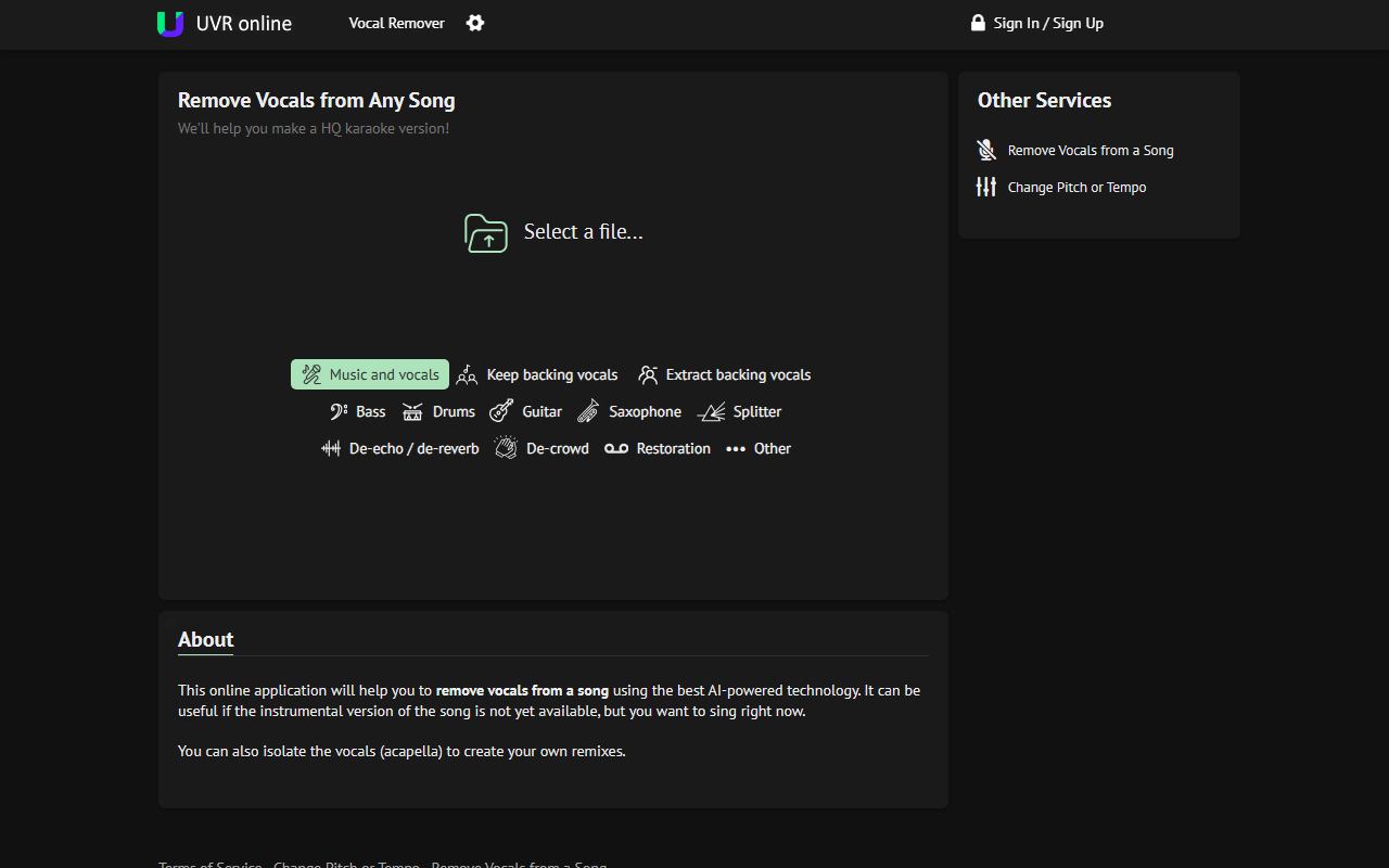 X-Minus screenshot