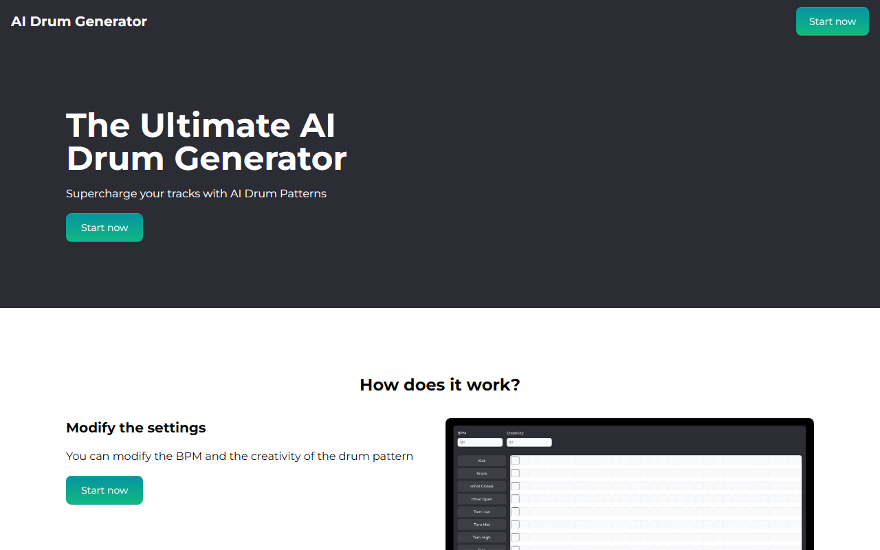 AI Drum Generator screenshot