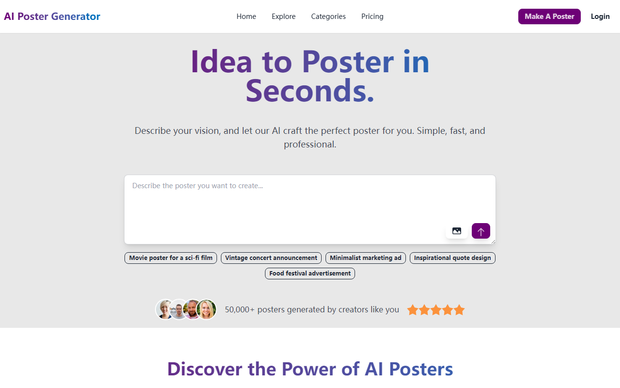 AI Poster Generator screenshot