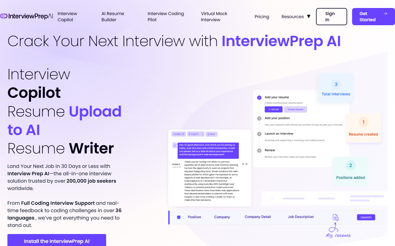 InterviewPrep AI screenshot