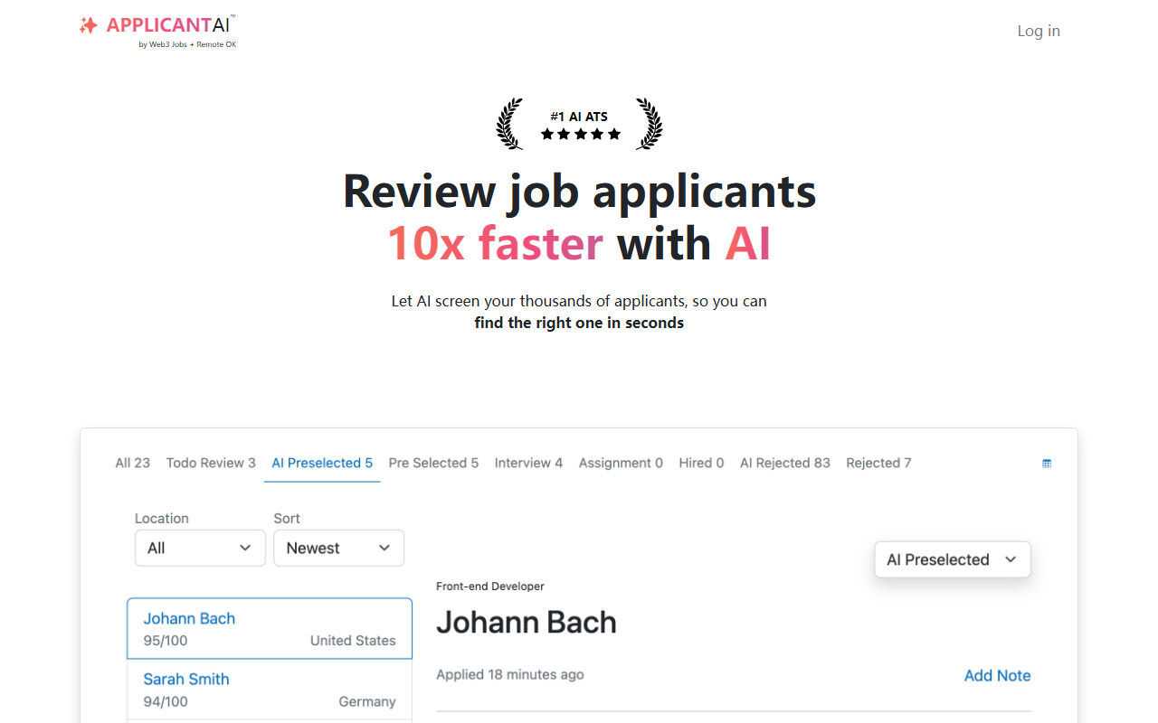 Applicant AI screenshot