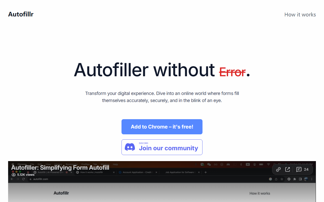 Autofillr screenshot