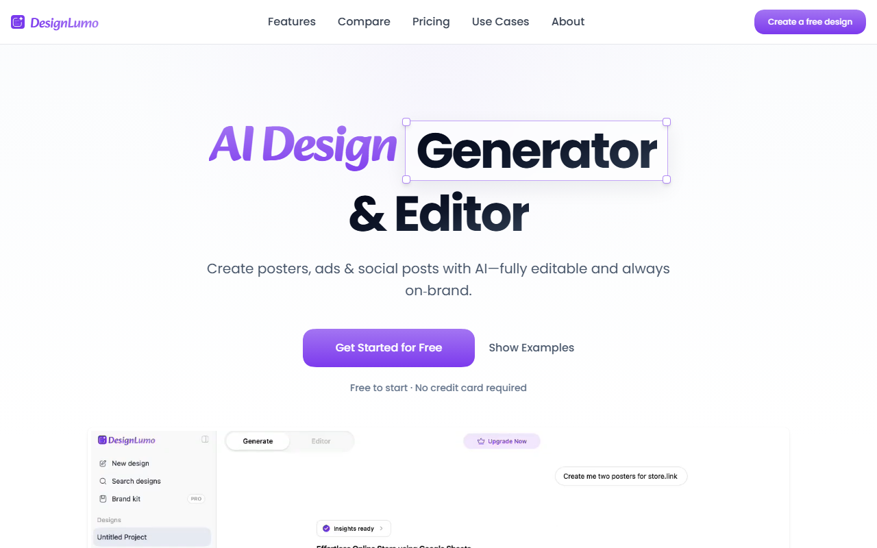 DesignLumo screenshot