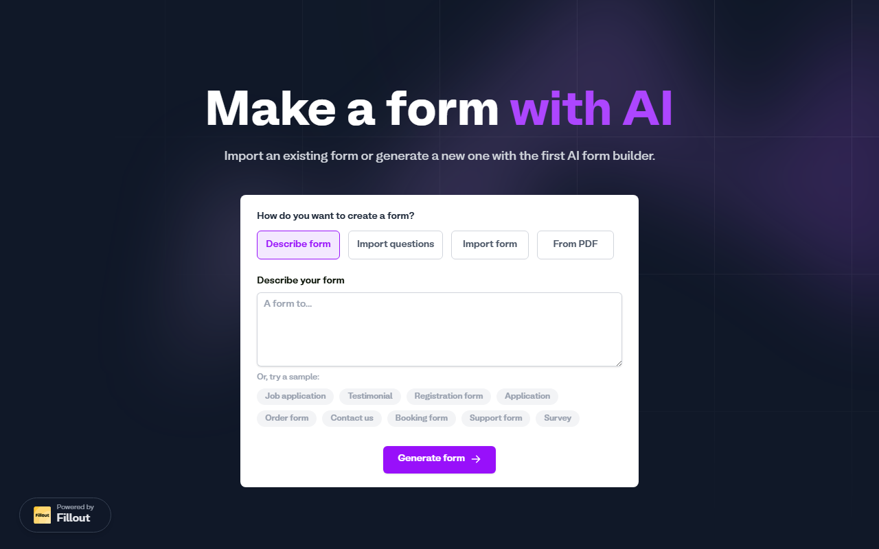 Fillout screenshot
