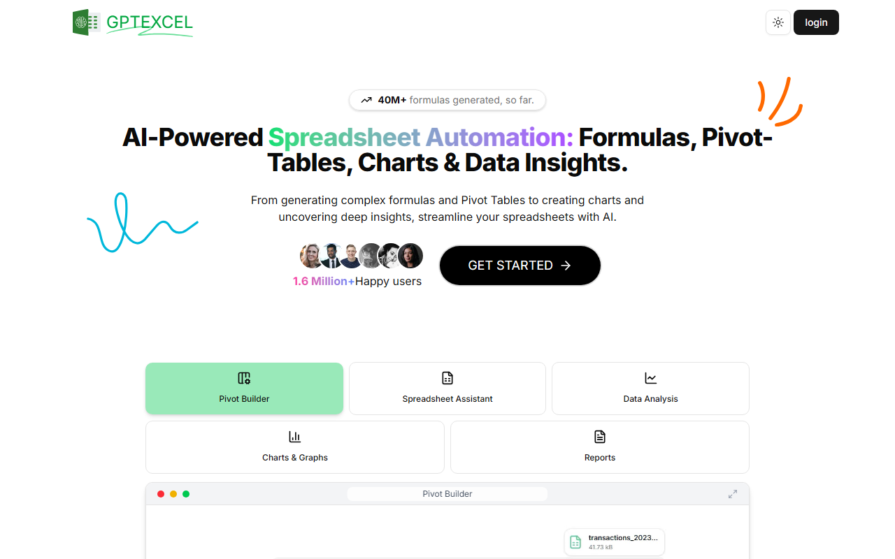 GPT Excel screenshot