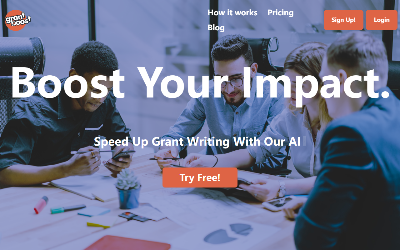 Grantboost screenshot