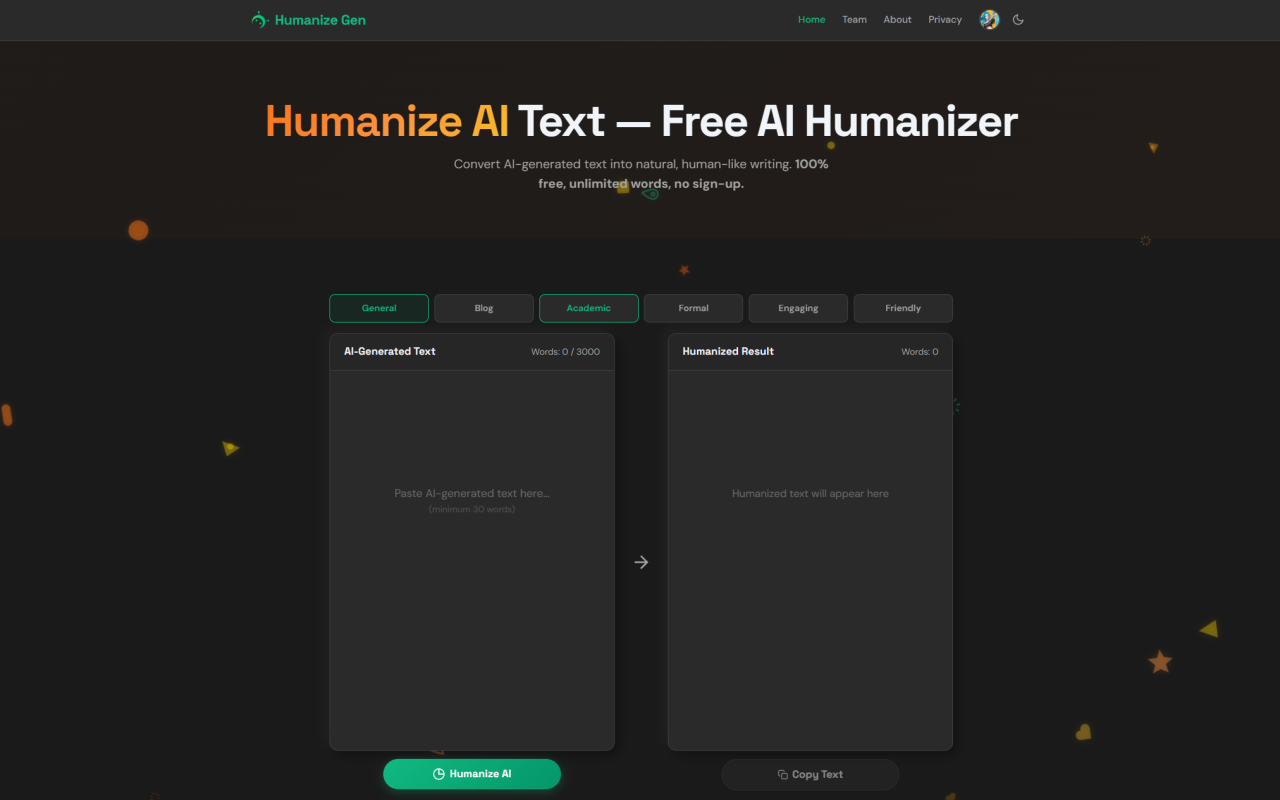 Humanize Gen screenshot