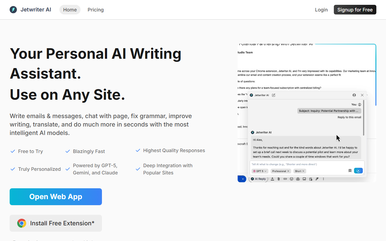 Jetwriter screenshot