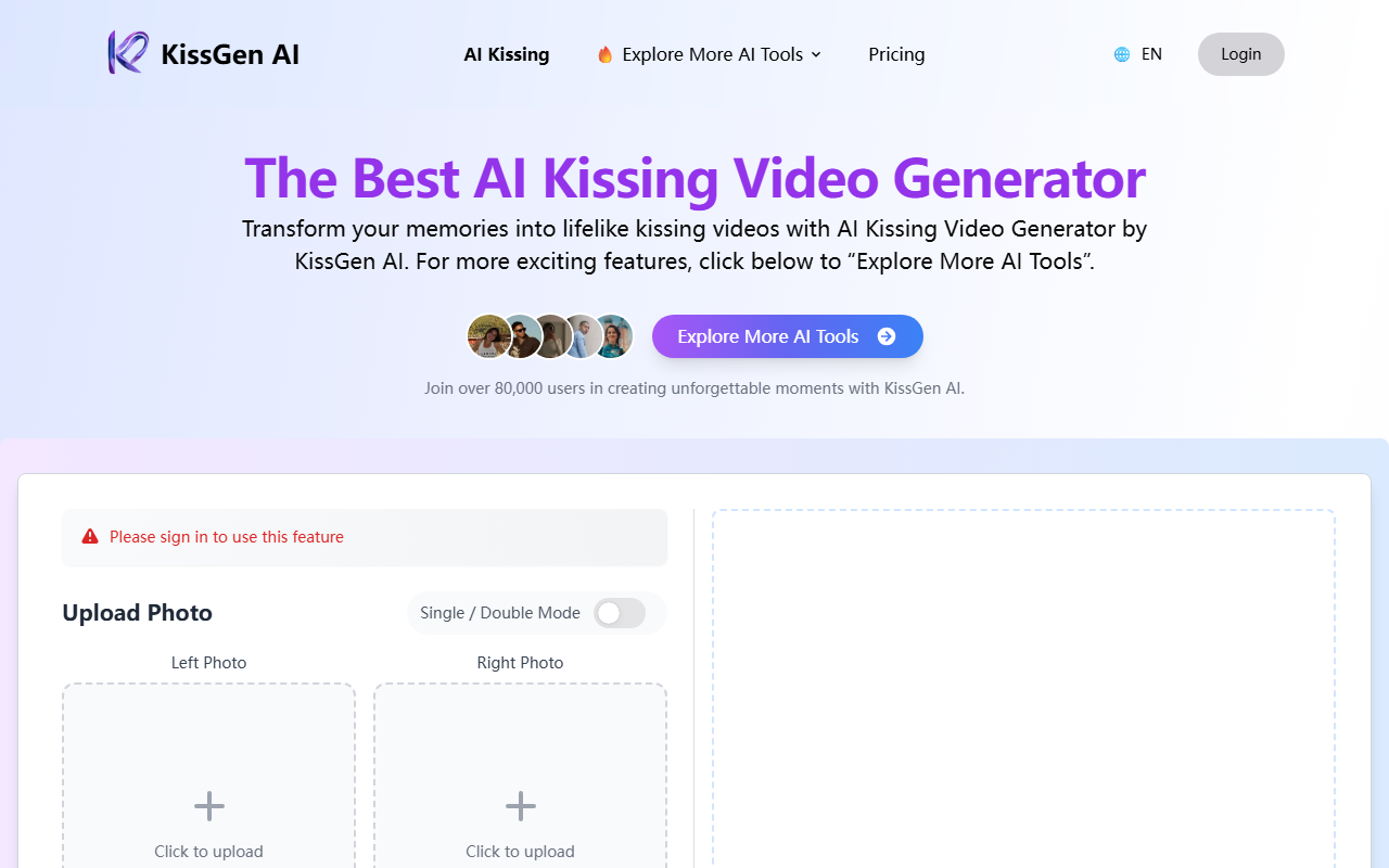 KissGen AI screenshot