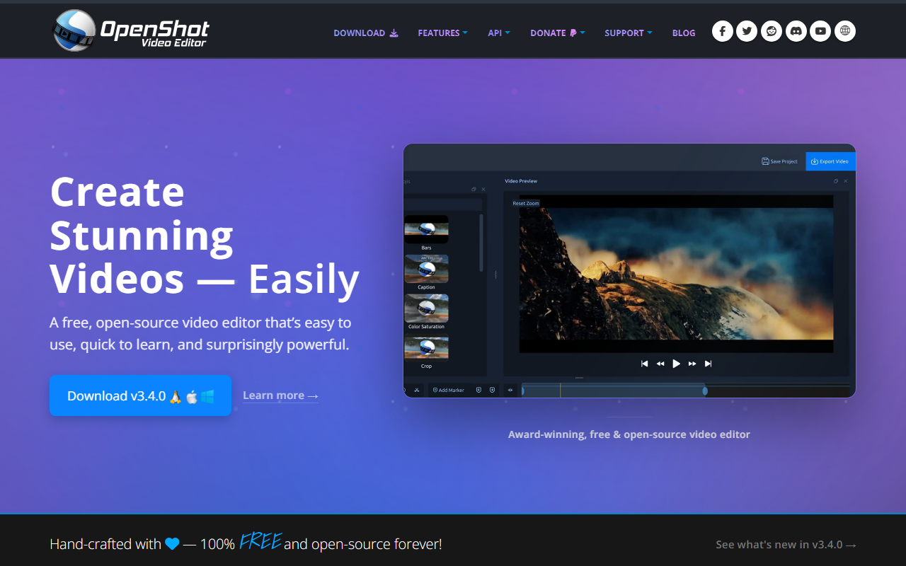 OpenShot screenshot