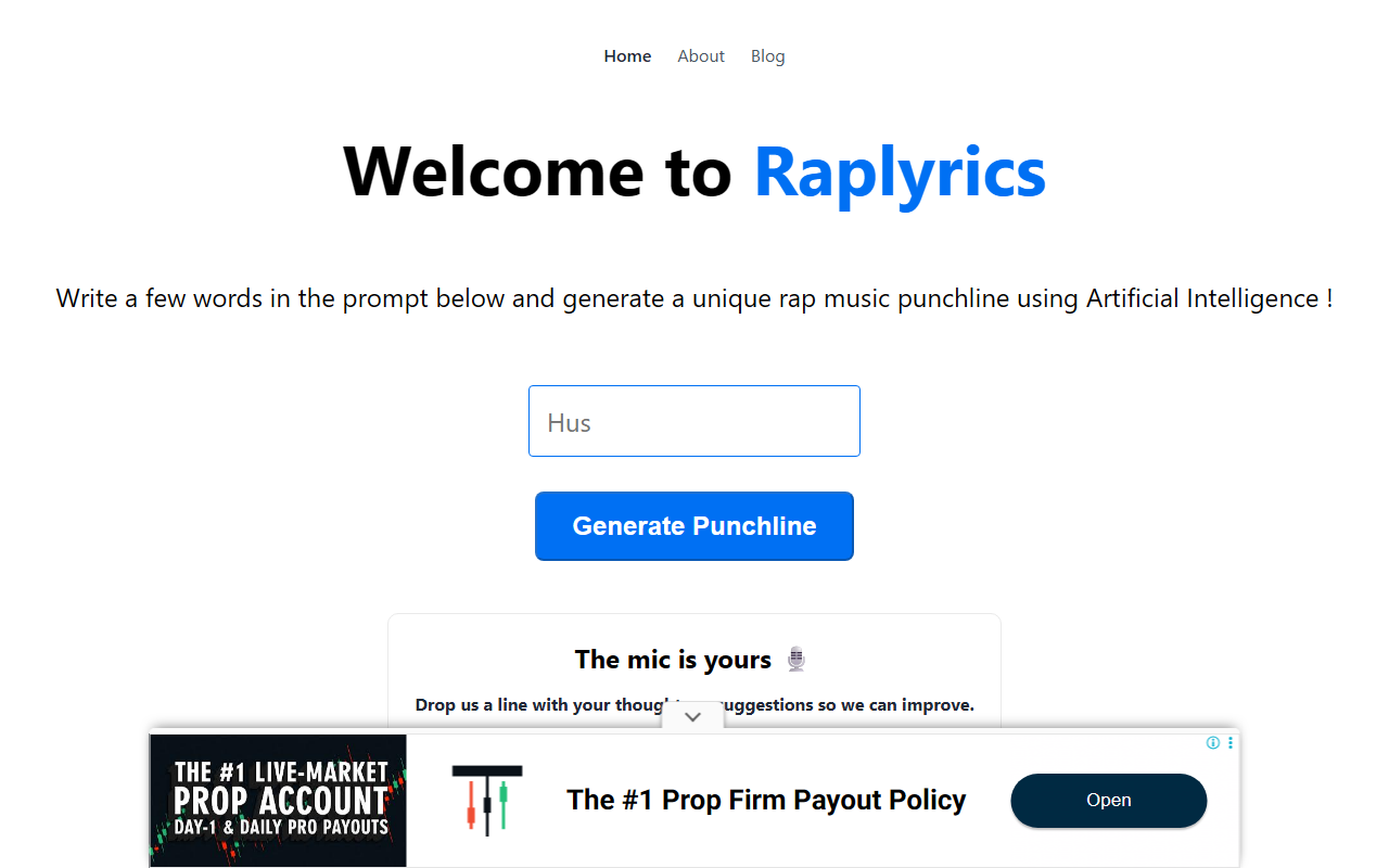 Raplyrics screenshot