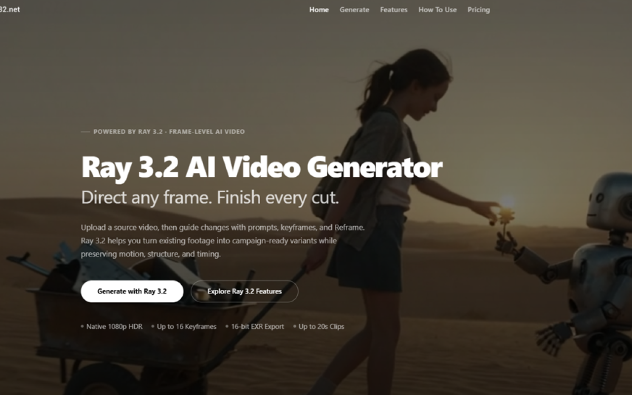 Ray 3.2 AI screenshot