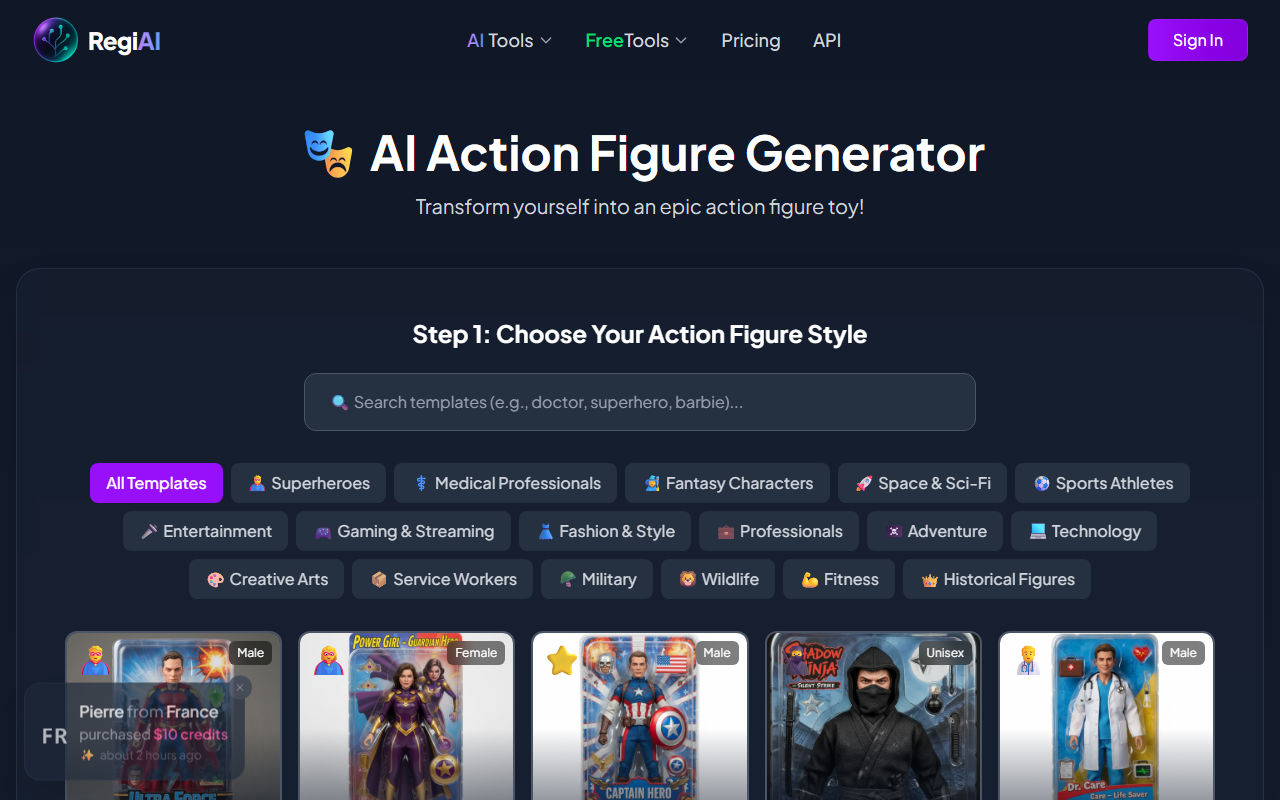 Regiai screenshot