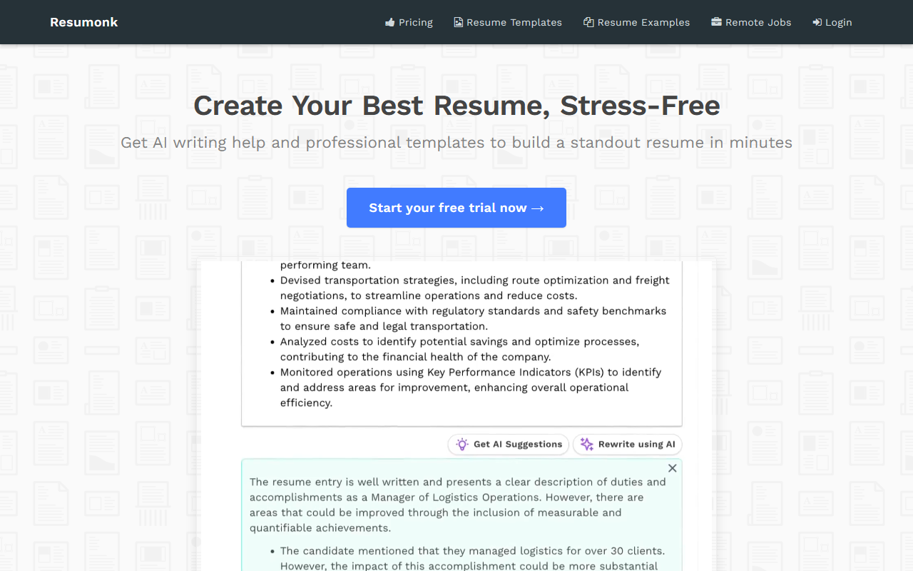 Resumonk screenshot