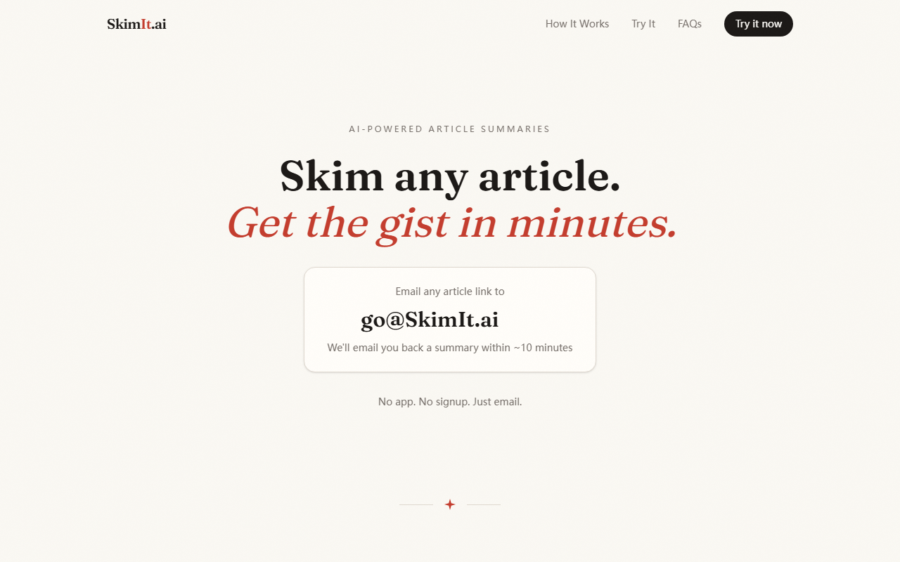 SkimIt.ai screenshot