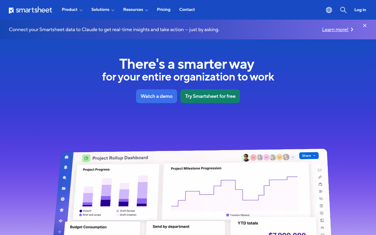Smartsheet screenshot