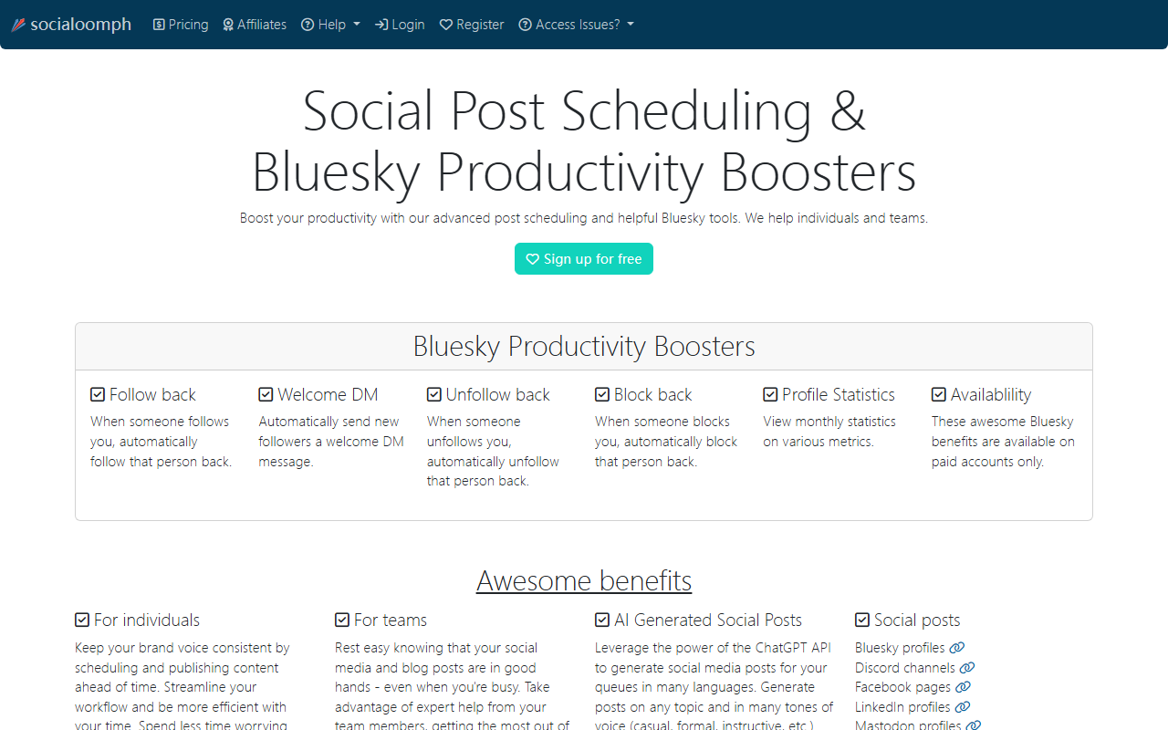 SocialOomph screenshot