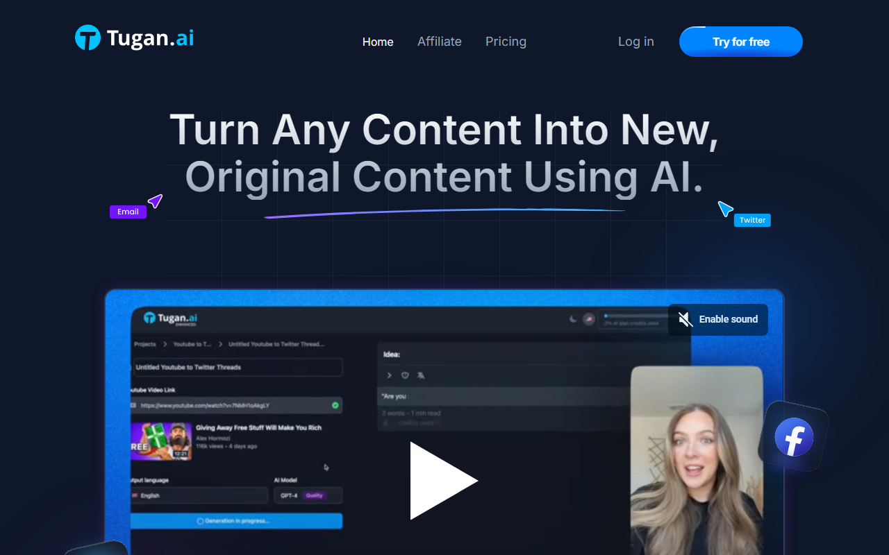 Tugan.ai screenshot