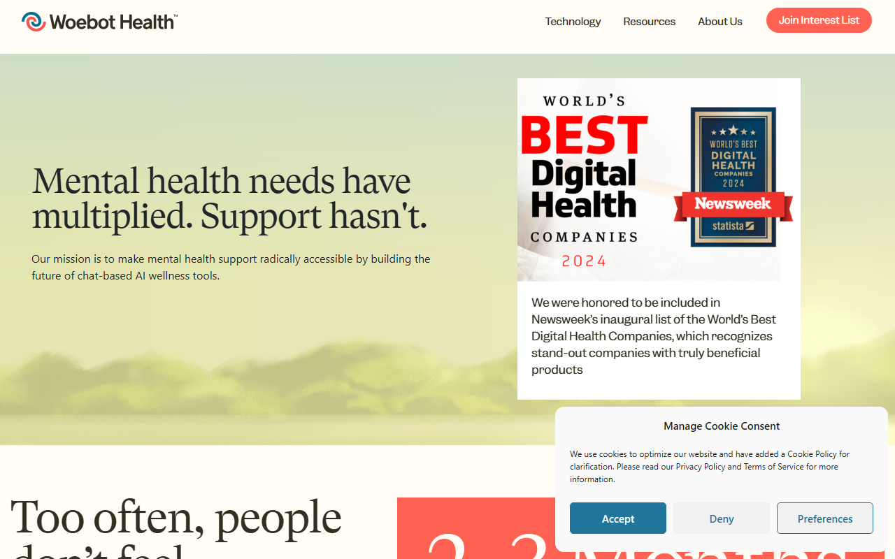 Woebot Health screenshot